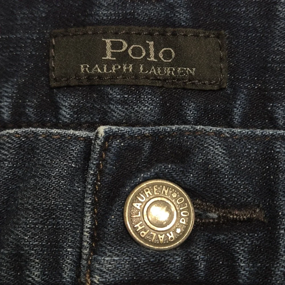 Polo Ralph Lauren Jeans Mens 38x25 Blue Dark Wash Varick Slim Straight Tag 38x30